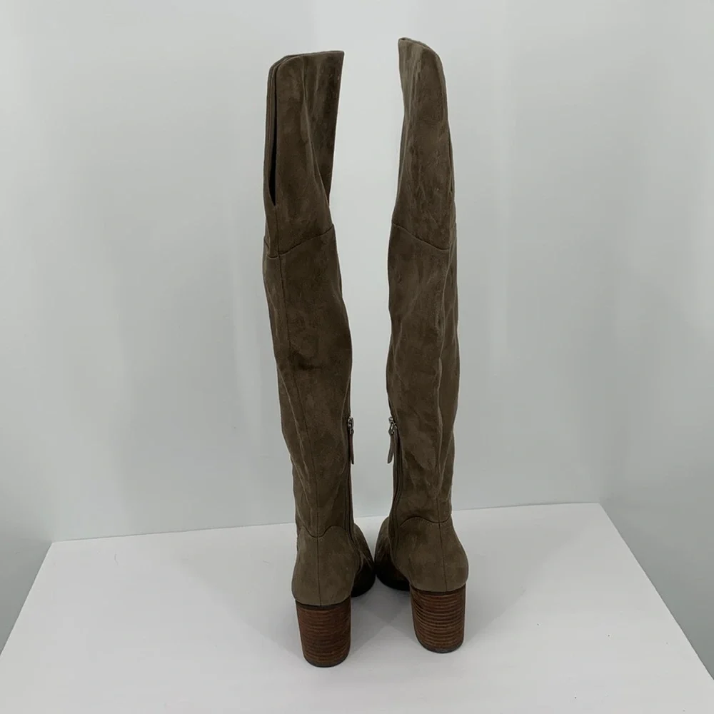BP Nordstrom Luke Over the Knee OTK boots shoe heel olive green brown tall tan 8
